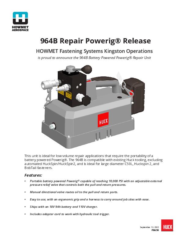 964B Repair Powerig® Release - Product Bulletin
