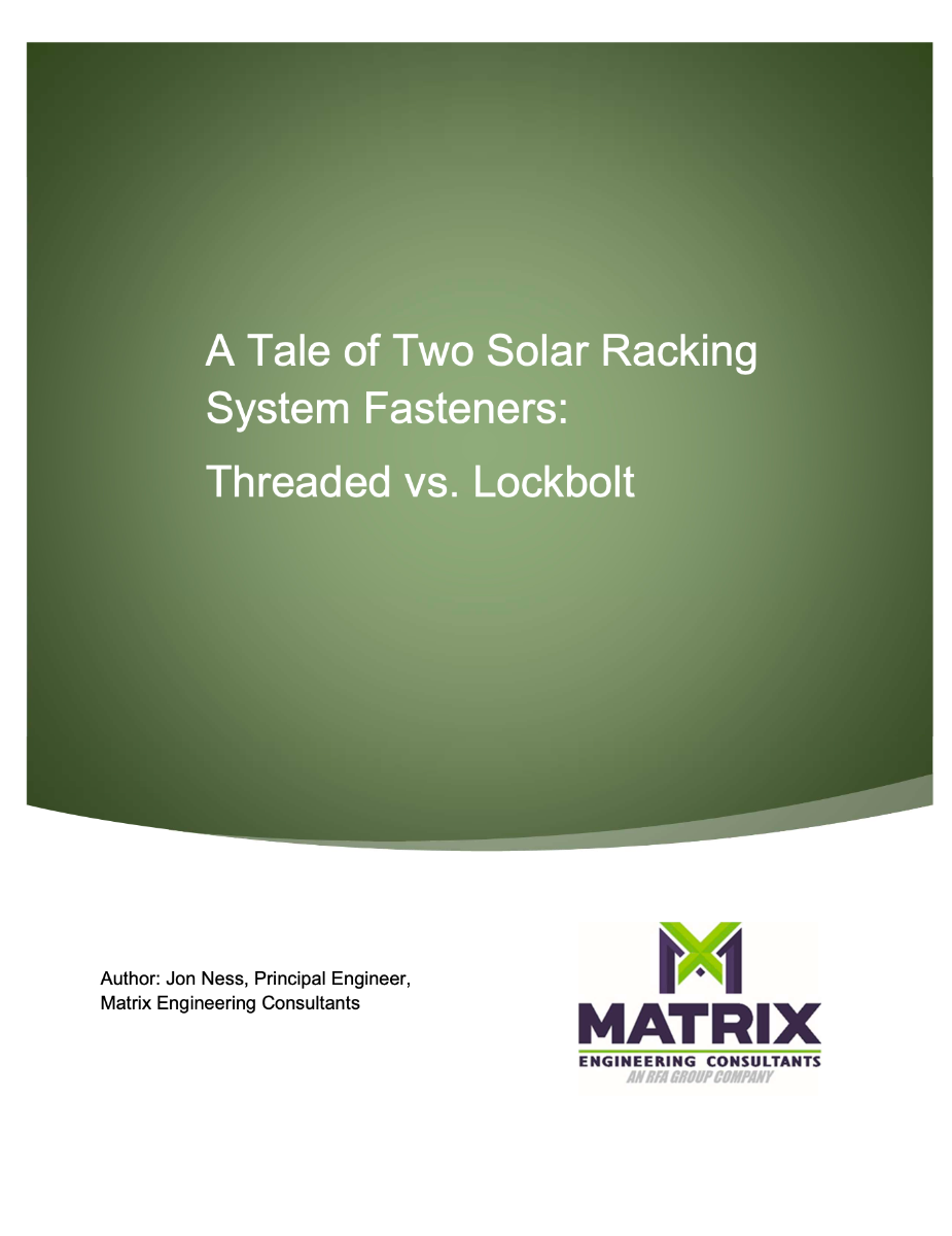 两个太阳能支架系统紧固件的故事