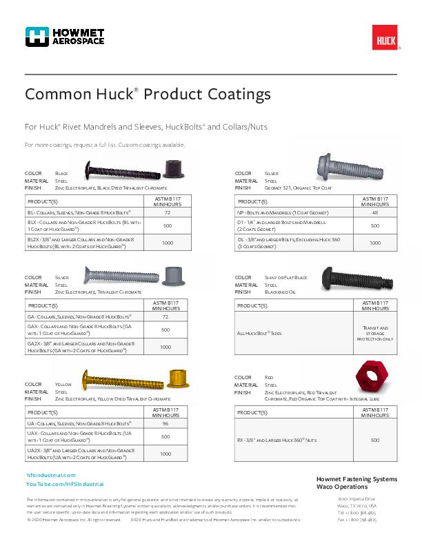 Huck Coatings Flyer