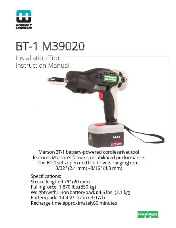 Howmet BT-1 39020 Manual